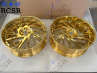 Jantes forgées RCSR 20 22 24 26 pouces 5x112 5x114.3 5x120, roues chromées plaquées or à lèvre profonde pour Chevrolet GT500
