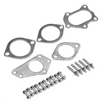 Downpipe turbo de 3 pouces en acier inoxydable poli à haut débit avec soufflet flexible pour catalyseur et double embouts pour capteurs O2, fixation par boulons, pour Subaru WRX STI 02-07