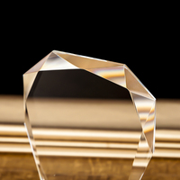 Trophée en cristal vierge en gros, plaque personnalisable avec logo et texte gravé, récompense pour personnel d'entreprise excellent
