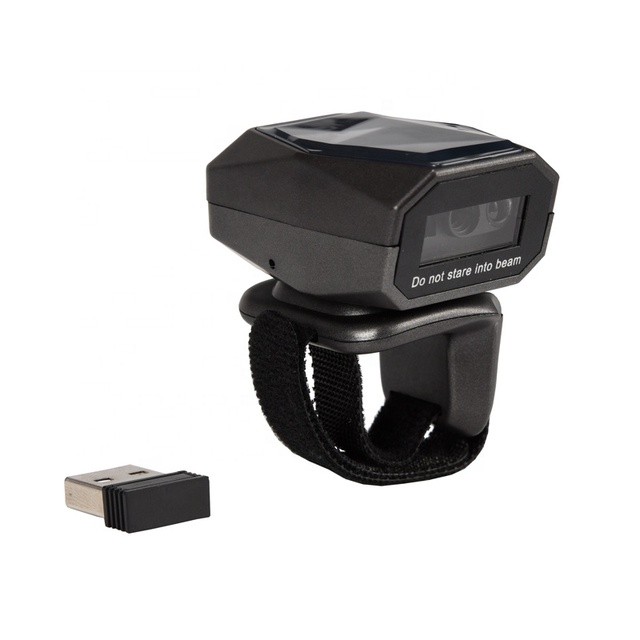 Blue Tooth Wireless Ring Type Barcode Scanner Mini Portable 1D 2D Datamatrix QR Wearable Barcode Reader