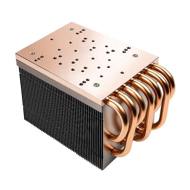 High Power 300W LED Heat Sink with Copper Heat Pipe Aluminum Fin Radiator Cooling Module for COB Chip Grow Light Industrial Lamp