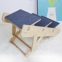 Haustiertreppen für Katzen und Hunde zum Bettabeistieg; Holzrampe mit Stufen für kleine ältere Hunde; Rutschfestes Design für den Heimgebrauch 59x30x41cm