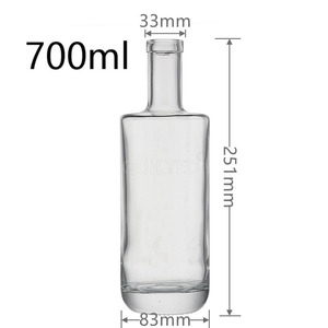 Bouteille de spiritueux de luxe en verre extra clair pour brandy, vodka, whisky, rhum, gin, <span class=keywords><strong>tequila</strong></span>, 700 ml, emballage - Product Image 2