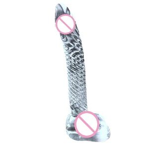 Jouet anal en verre borosilicate transparent, design Dragon Dildo, pour adultes. - Product Image 5