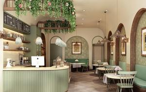 Design Personalizzato di Bancone Vetrina per Pasticceria in Marmo e Legno, Design di Arredamento per Caffetteria - Product Image 5