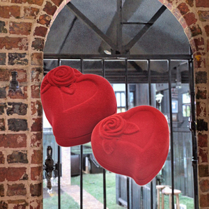 Hình trái tim Nhung Vòng hộp xách tay du lịch trường hợp Đối với trang sức quà tặng & Hiển thị thanh lịch bao bì cho nhẫn & đồ trang sức - Product Image 3