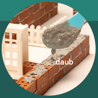 Mainan Edukasi Konstruksi ITTL Model Rumah DIY Plastik ABS Blok Bangunan Villa dengan Lantai Semen untuk Usia 5-7 Tahun