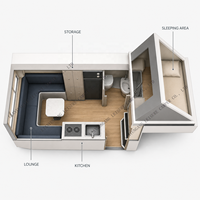 Module de camping durable pour pick-up, structure habitable fermée à glissière pour camping-car