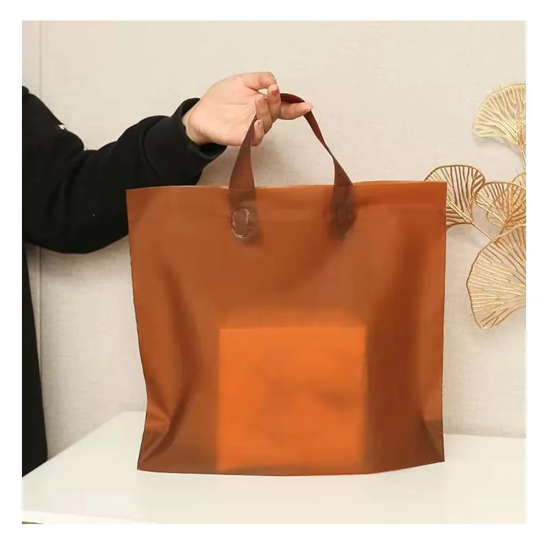 Kunden spezifische Einkaufstasche UV-Druck mit Logo weichen Ring Kunststoff LDPE Handtasche Ware Geschenk verpackung Griff weichen Ring Mylar Tasche