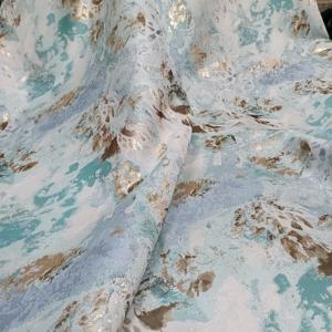 <span class=keywords><strong>Tissu</strong></span> de <span class=keywords><strong>brocart</strong></span> à la mode <span class=keywords><strong>au</strong></span> mètre polyester haut de gamme <span class=keywords><strong>tissu</strong></span> de <span class=keywords><strong>brocart</strong></span> teint en fil métallique jacquard pour robe de dame - Product Image 2