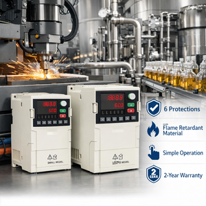 Variateur de fréquence VFD à commande vectorielle PC ignifuge 220V monophasé/triphasé 1,5 kW 6 protections IP20 pour compresseur/moteur - Product Image 4