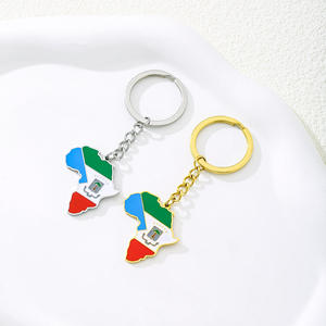 พวงกุญแจธงประจำชาติทำจากสเตนเลสสตีลพวงกุญแจแผนที่อิเควทอเรียลกินีจี้ธงโลหะ - Product Image 4