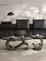 Ensemble de table basse en métal extensible et convertible Microlite, style italien, luxe léger, moderne, haut de gamme, pour petit salon familial