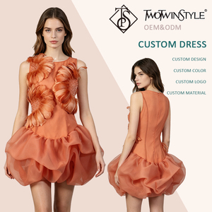 Mini <span class=keywords><strong>Abito</strong></span> Chic Color Mandarino con Piume, Senza Maniche, con Perline e Balze in <span class=keywords><strong>Tulle</strong></span>, per Feste e Cocktail, Vendita all'Ingrosso - Product Image 1