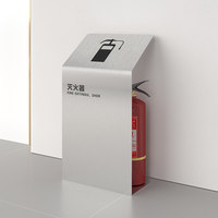 Armoire de sécurité incendie sur pied en acier inoxydable sur mesure avec support pour 2 extincteurs pour usage commercial, hôtelier et en centre commercial