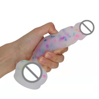 Dildo de Silicona para Masturbación Lésbica, Pene Realista, Juguete Sexual Transparente de 32 cm, Dildo de Silicona Súper Grande y Realista