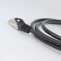 KECHENG kabel komunikasi, SFTP CAT6A/CAT7 26AWG BC PVC hitam berpelindung kabel Ethernet RJ45 8P8C 8-konduktor