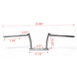 AOCHUANG Guidon de moto chromé de 10 pouces, 12 pouces, 14 pouces, type Ape Bar pour XL1200V XL1200X et XL1200XS - Product Image 2