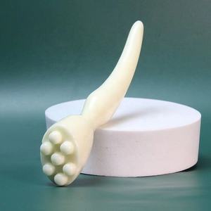 Bâton de Massage Facial en Jade naturel, brosse méridienne, moulage intégré, bâton de traction côtelé, Point de beauté, graine de Lotus, masseur Facial - Product Image 1