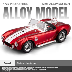 Modelo a Escala 1:24 del Shelby Cobra, Auto Deportivo Clásico de Carreras, de Metal Fundido a Presión, Coleccionable con Detalles Realistas - Product Image 3