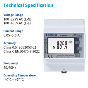 <span class=keywords><strong>Compteur</strong></span> <span class=keywords><strong>d</strong></span>'énergie intelligent certifié MID UL Eastron SDM630MCT-LR, fonctionnant avec CT, LoRaWAN, triphasé, rail DIN, <span class=keywords><strong>compteur</strong></span> <span class=keywords><strong>électrique</strong></span> - Product Image 4