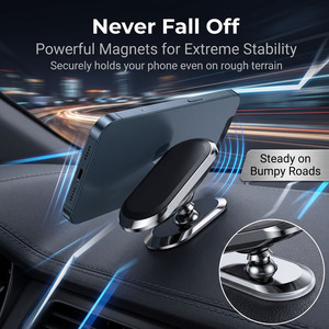 Support de téléphone magnétique pliable pour voiture, support de tableau de bord, support magnétique pour grille d'aération, compatible avec GPS, compatible avec iPhone - Product Image 3