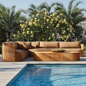 Mobilier d'extérieur en bois blanc Bali Elegant Garden Lounge Suite Sofa Set for Patio Living Room Use - Product Image 3