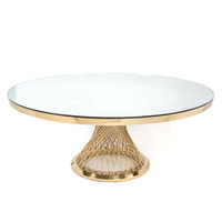 Table de banquet de mariage moderne, tables rondes en verre miroir pour les mariages