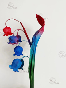 Flores de papel de lirio del valle gigantes artificiales al por mayor de pie para escaparates de fiesta de boda - Product Image 4