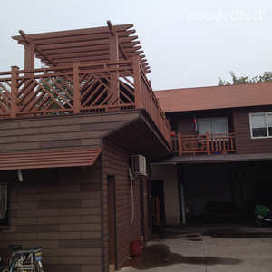 Paquete comercial compuesto de plástico de madera de pérgola WPC + cubierta + cerca, solución completa al aire libre para desarrolladores inmobiliarios - Product Image 2