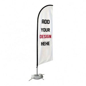 Bandera de Plumas Personalizada con Logotipo, Portátil, de Doble Cara, para Exteriores, con Soporte, para Ferias Comerciales y Promociones - Product Image 1