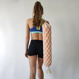 Tracolla sportiva da donna in cotone fatto a mano Boho regolabile con tracolla per borsa da Yoga in macramè