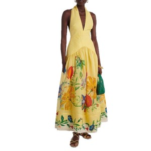 <span class=keywords><strong>Abiti</strong></span> <span class=keywords><strong>estivi</strong></span> <span class=keywords><strong>in</strong></span> <span class=keywords><strong>lino</strong></span> grande altalena Sexy e Sexy da donna con stampa 2025 alla moda abito lungo lungo Boho con scollo a V - Product Image 5