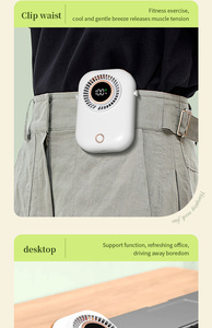 พัดลมคอขนาดเล็กที่เงียบเป็นพิเศษใช้แบตเตอรี่สำหรับเล่นกีฬากลางแจ้งใช้ในร่มพกพาง่ายดีไซน์พับเก็บได้สำหรับใช้ในครัวเรือนและโยคะ - Product Image 4