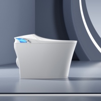Penjualan terlaris desain Modern Smart Toilet Bidet Sensor kaki Flush kursi panas pengendali jarak jauh masuk tingkat satu potongan keramik putih baru