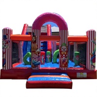Ensemble gonflable de clown de cirque commercial, avec toboggan, château gonflable en PVC pour enfants en plein air