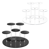 Portable Acrylique Bijoux Stand Affichage Riser Stands pour Anneaux Boucles D'oreilles Montres Dessert Tour pour Vitrine Bijoux Accessoires