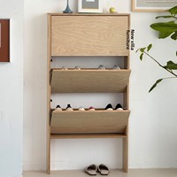Meuble à chaussures en bois massif Wind Ocean, armoire de rangement multifonctionnelle grande capacité pour entrée, meuble décoratif