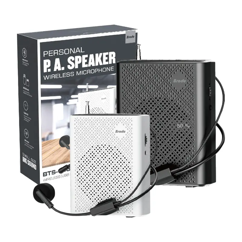 Headset mengajar pelatihan keras pribadi, sistem PA portabel Radio FM mikrofon perekam suara Mini penguat Audio