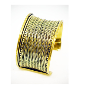 Bracelet manchette ouvert plaqué or style coréen en bambou générique 2025 pour Halloween, Noël et le bureau – Bijou tendance - Product Image 6