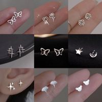 Pendientes de plata 925 para estudiantes femeninas nicho diseño Simple sentido pendientes avanzados 2023 nuevos pendientes de estilo Ins de moda