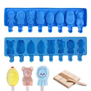 Moule à sucettes glacées en silicone, <span class=keywords><strong>bac</strong></span> à glaçons en silicone, bâtonnets glacés DIY, moules à glaçons et sucettes glacées faits maison pour usage domestique - Product Image 5
