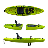 Kayak à pédales motorisé pour une personne de 10,8 pieds, moteur électrique de pêche à la traîne en HDPE, bateau/canoë en plastique à ramer