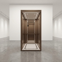 Pièces d'ascenseur haut de gamme Grand Elevator : Cabine de levage à miroir intégral, effet visuel transparent, silencieuse, stable, en métal, moderne, pour hôpitaux et appartements