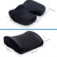 Bureaux et chaises de bureau Coussin de siège de voiture en mousse à mémoire et oreiller de dossier orthopédique, aidant à corriger et à soulager les douleurs à la taille