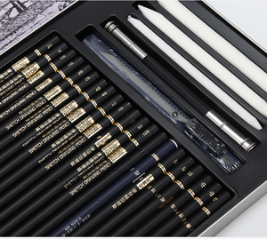 <span class=keywords><strong>Set</strong></span> Professionale di Matite a Carboncino per Schizzi con Gomma, Temperino e Altri Accessori - Product Image 2