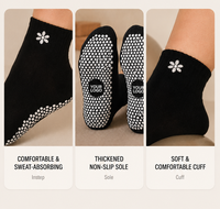 Chaussettes de yoga personnalisées pour femmes, antidérapantes, avec grip en silicone, en coton doux et respirant, pour le Pilates