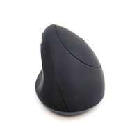 Mouse komputer vertikal desain ergonomis, Mouse komputer senyap 2.4ghz nirkabel dapat diisi ulang