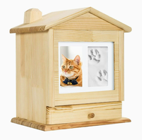 Urne funéraire en bois en forme de maison pour animaux de compagnie, boîte de crémation commémorative avec cadre photo, souvenir pour chien, chat, cadeau commémoratif pour la perte d'un animal