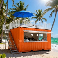 Cafetería Móvil Contemporánea en Contenedor Marítimo, Tienda Minorista con Diseño Robusto y Duradero, Cafetería en Contenedor